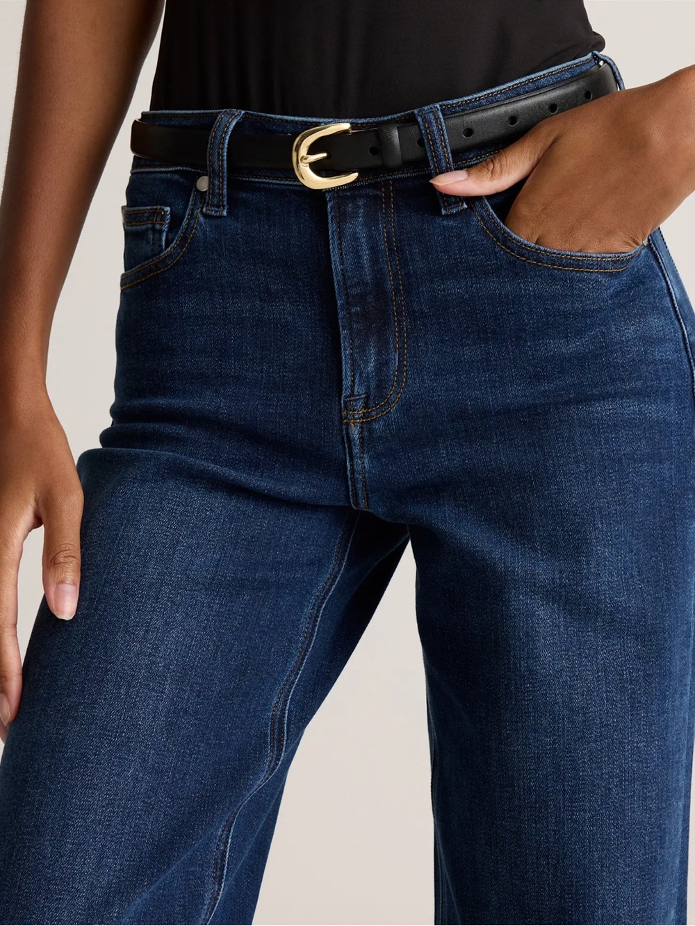 Quince Dark Blue Wide-Leg Jeans - Picture 6 of 14